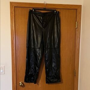 SHEIN Black Faux Leather Trousers